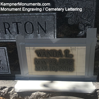 Cemetery Lettering / Monument Engraving / Kempner Monuments / www.kempnermonuments.com